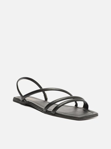 Flat Strap Black Flat Sandal