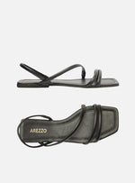 Load image into Gallery viewer, Flat Strap Black Flat Sandal
