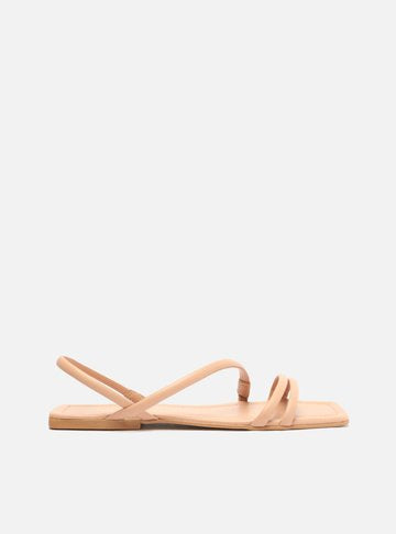 Flat Sandal Nude Flat Diagonal Strip