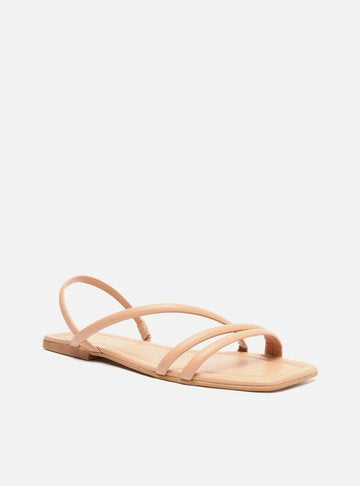 Flat Sandal Nude Flat Diagonal Strip