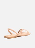 Load image into Gallery viewer, Flat Sandal Nude Flat Diagonal Strip
