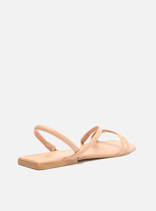 Flat Sandal Nude Flat Diagonal Strip