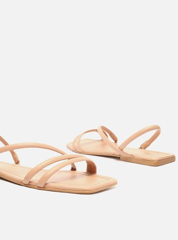 Flat Sandal Nude Flat Diagonal Strip