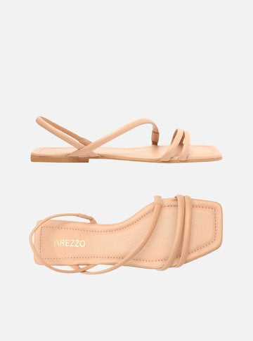 Flat Sandal Nude Flat Diagonal Strip