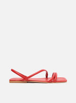 Load image into Gallery viewer, Red Flat Sandal Strap Diagonal
