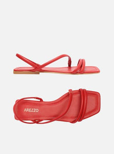 Red Flat Sandal Strap Diagonal