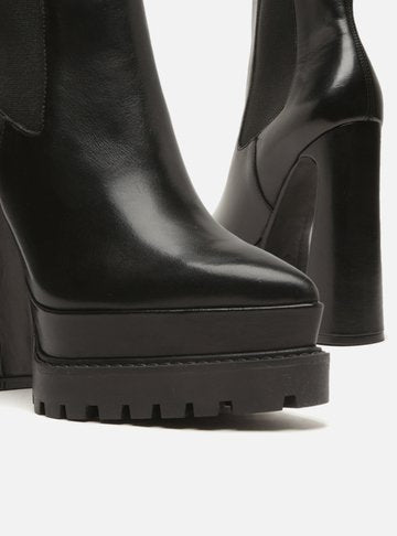 Black Leather Short Boot Boot