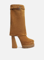 Load image into Gallery viewer, Brown Suede Boots Long Cane Gaiter Arya
