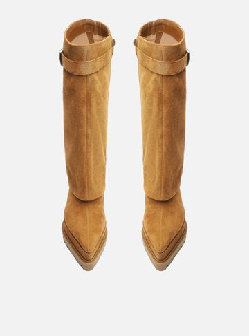 Brown Suede Boots Long Cane Gaiter Arya