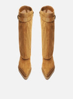 Load image into Gallery viewer, Brown Suede Boots Long Cane Gaiter Arya
