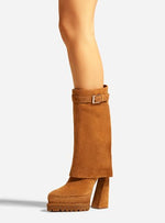 Load image into Gallery viewer, Brown Suede Boots Long Cane Gaiter Arya
