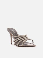 Load image into Gallery viewer, Silver Sandal Heel Thin Pedrarias
