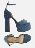 Load image into Gallery viewer, Blue Denim Half Paw Sandal
