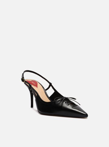 Scarpin Black Leather Thin Toe