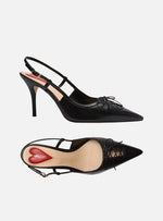 Load image into Gallery viewer, Scarpin Black Leather Thin Toe
