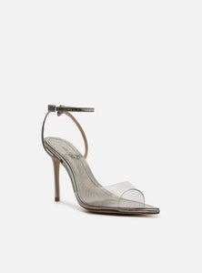 Sandal Silver Snake Heel Thin Vinyl Strip