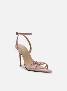 Pink Varnish Sandal Thin High Heel Buckles