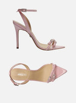 Load image into Gallery viewer, Pink Varnish Sandal Thin High Heel Buckles
