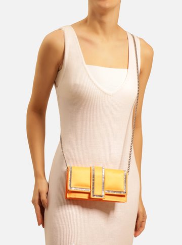 Small Orange Satin Shoulder Bag